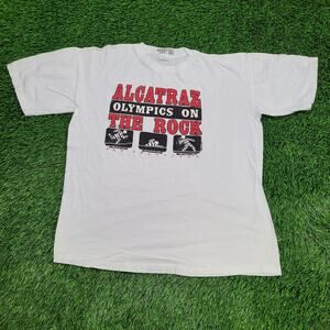 Vintage Funny Alcatraz Shirt L/XL 23x26 White